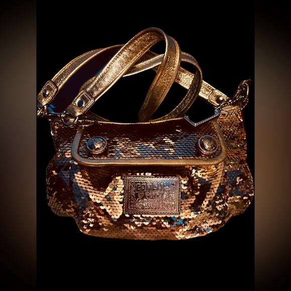 Coach very rare vintage gold sequined  poppy handbag/crossbody/ NWOT - Picture 3 of 8